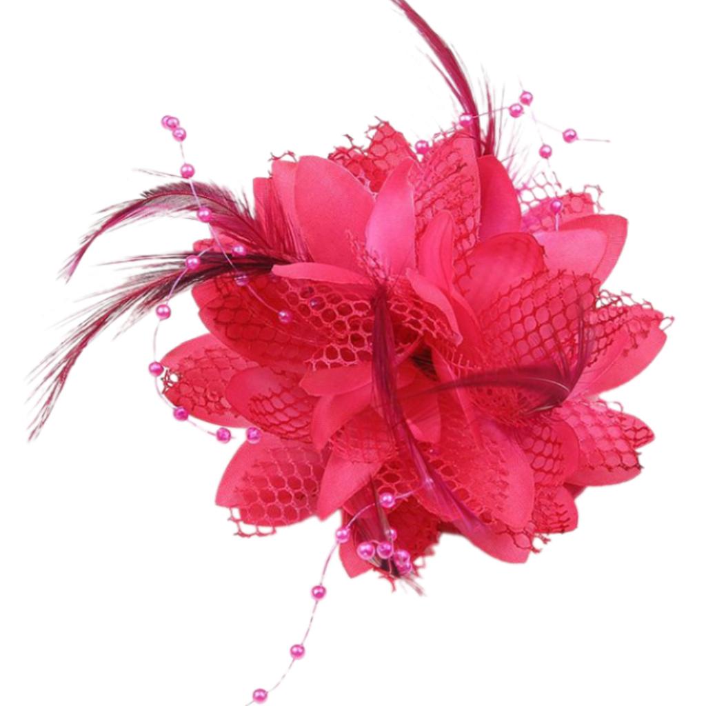 Elegant Flower Feather Hair Clip for Women and Girls Hair Accessory for Weddings Parties and School Performances