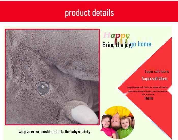 Plush Elephant Doll Sleep Pillow for Baby & Children