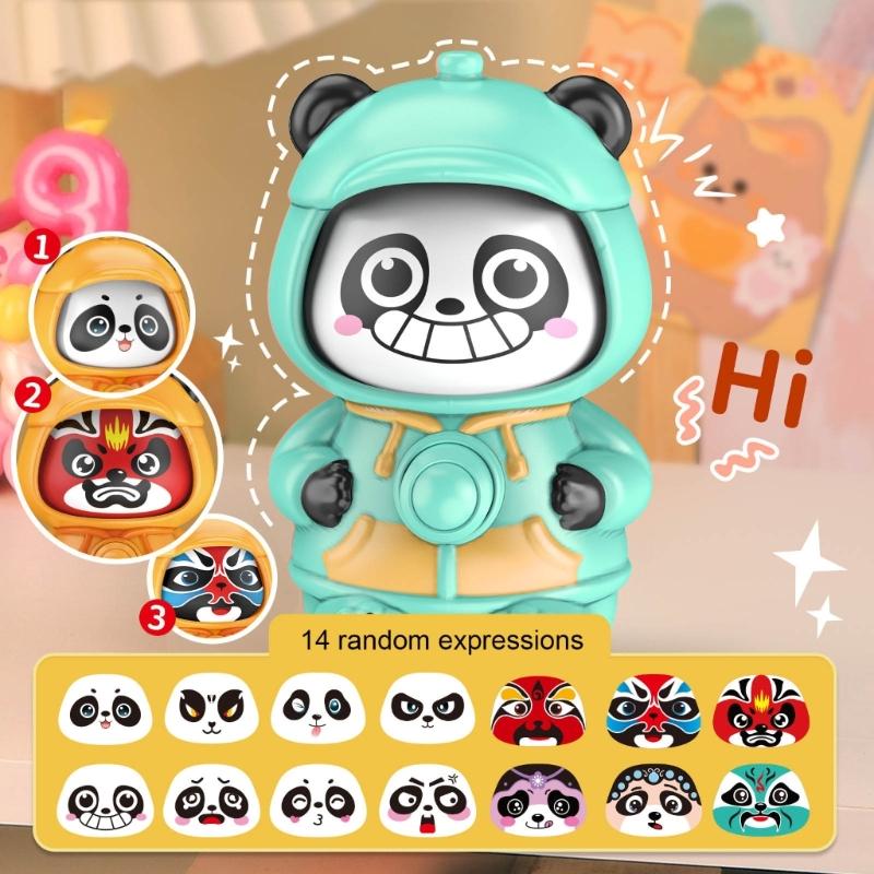 Lovely Panda Face Changing Doll Keychain Charm Fun And Eye Catching Designs Keyrings Accessory For All Ages