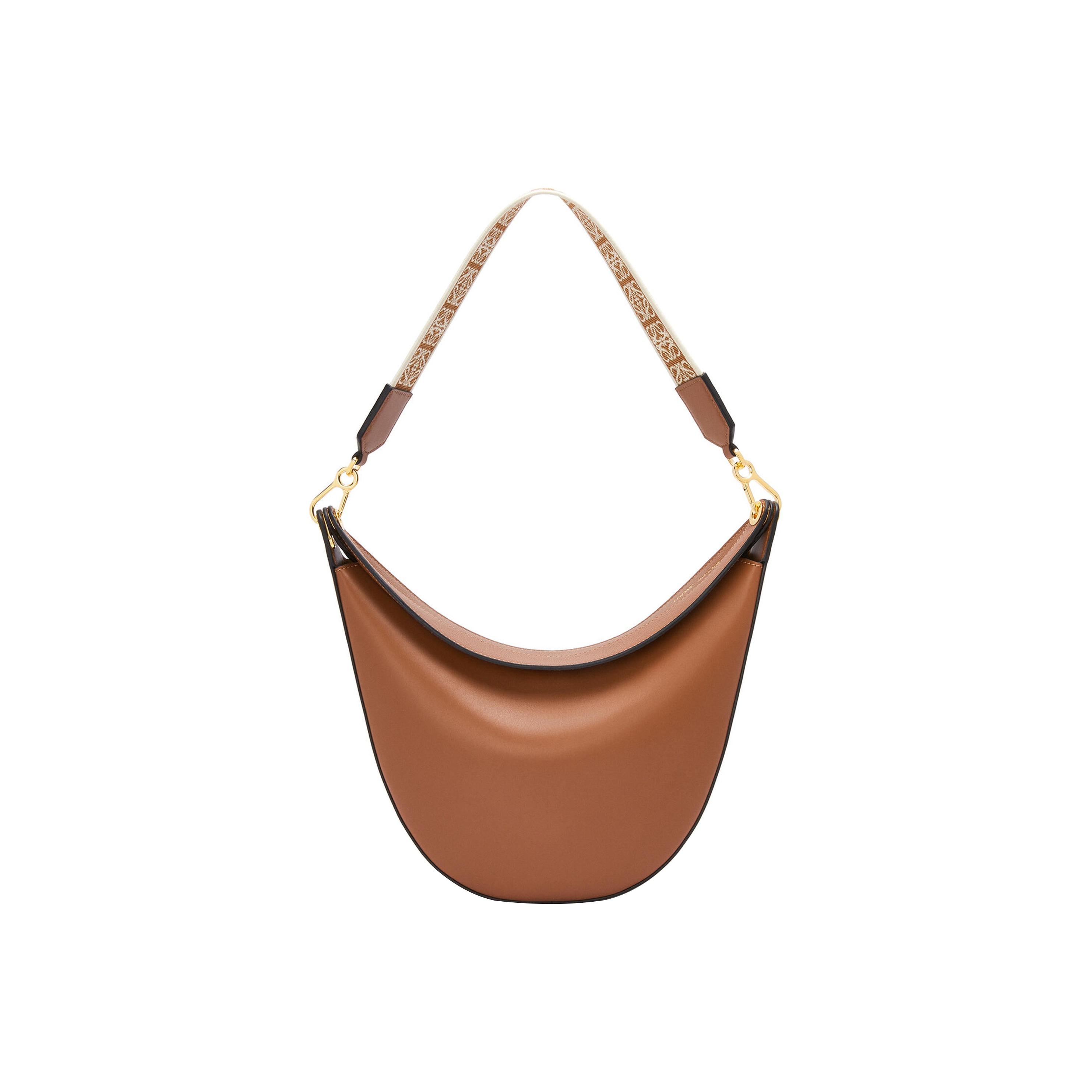 

Loewe Luna Sculptural Curved Double Lip Openable Detachable Shoulder Strap Hobo Bag Women Hobo Bag Brown A923PL9X07-3627 Basic Set (Bag+Dust Bag)
