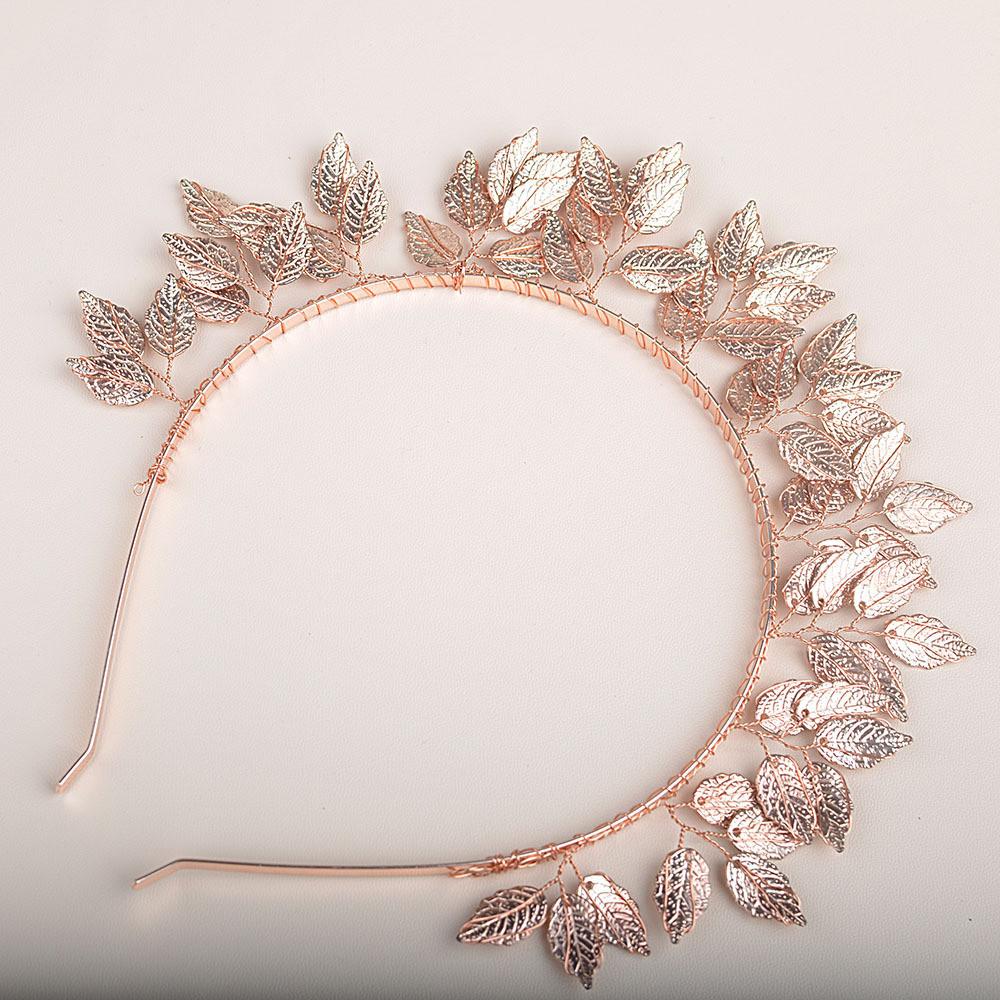 Bridal Headpiece Alloy Leaf Crown Bride Leaves Shape Alloy Hairband Bridal Fashion Accessories