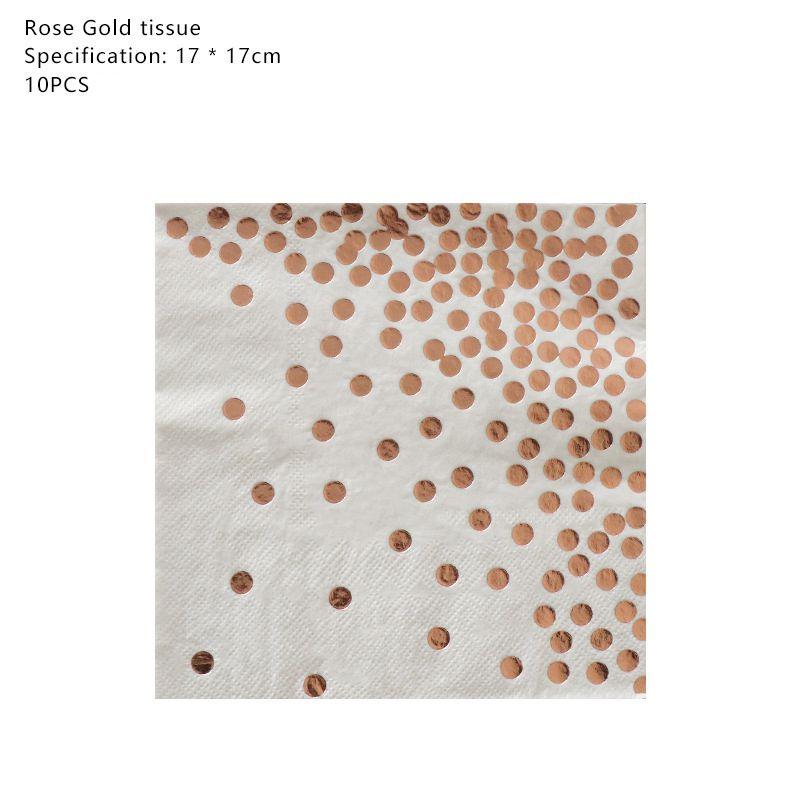 Stylish Rose Gold Stamping Party Tableware Perfect For Wedding Birthday Babyshower Festivities