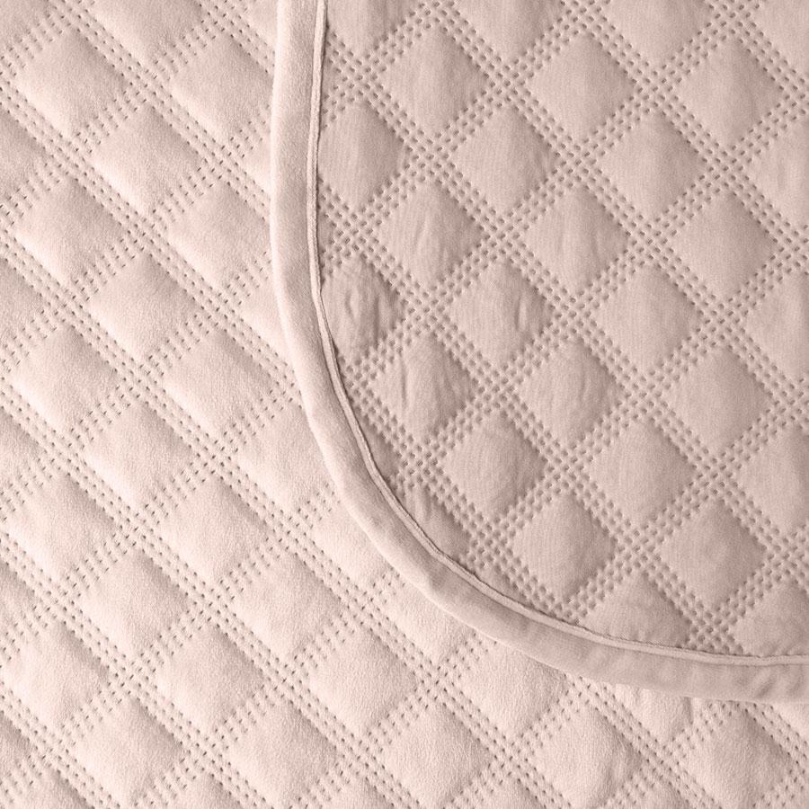 VELVI Quilted Bedspread - Delicate Powder Pink - 170x210 cm