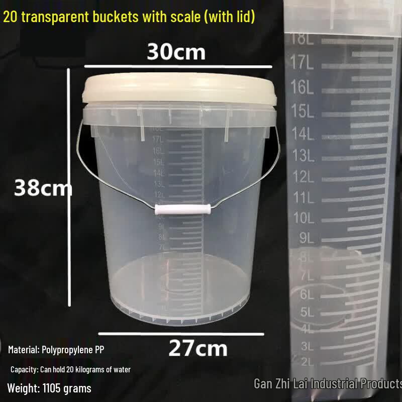 Graduated Transparent Plastic Storage Bucket with Lid