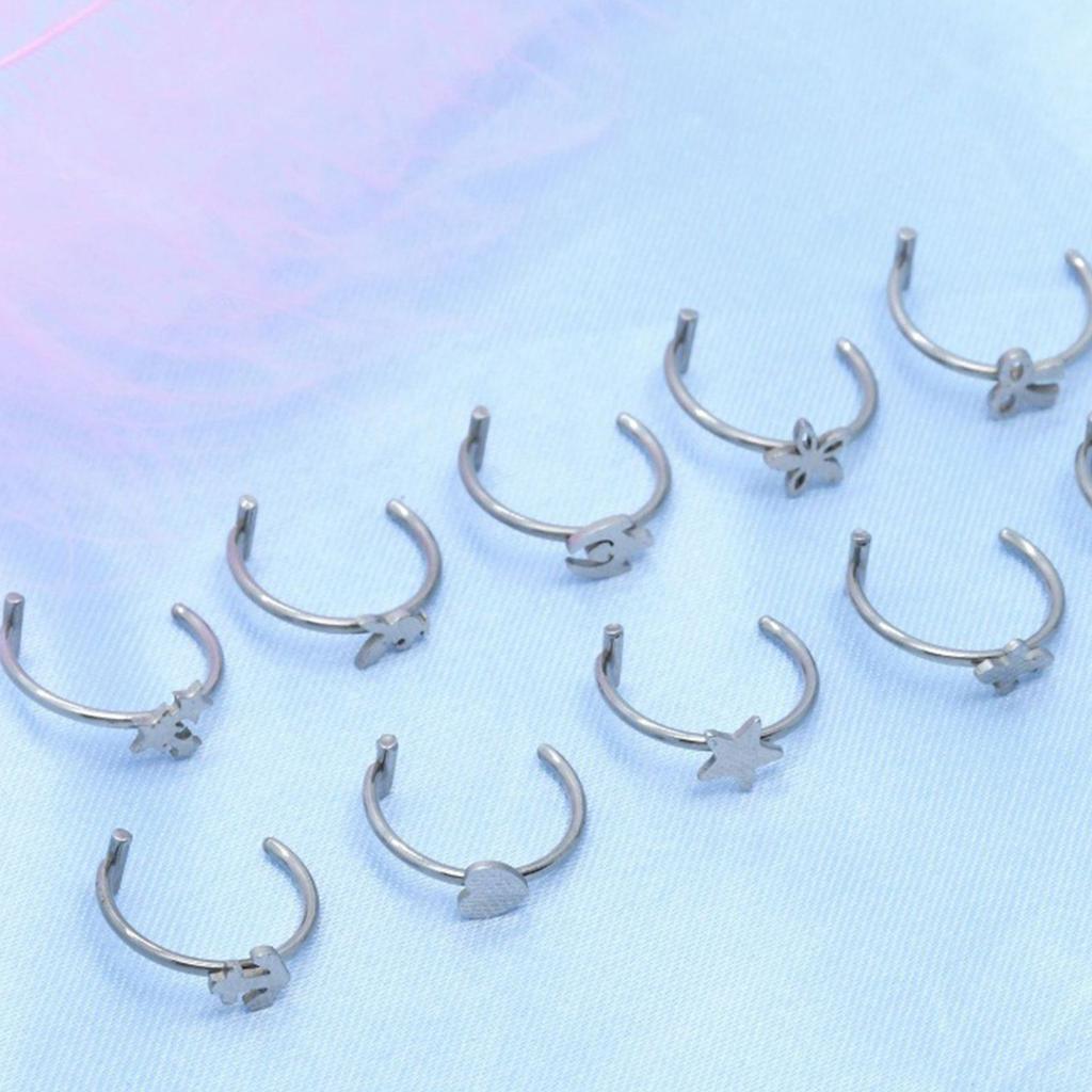 Without Piercing Lip Rings Sturdy Stainless Steel Imitation Lip Jewelry Secure Clip Designs for Sensitive Skin