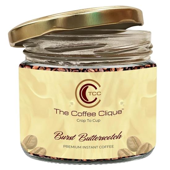 

The Coffee Clique | Ириска Бёрст - 100 г | Премиальный растворимый кофе | 100% чистая арабика, без цикория, без добавок | На 50 насыщенных и ароматных чашек