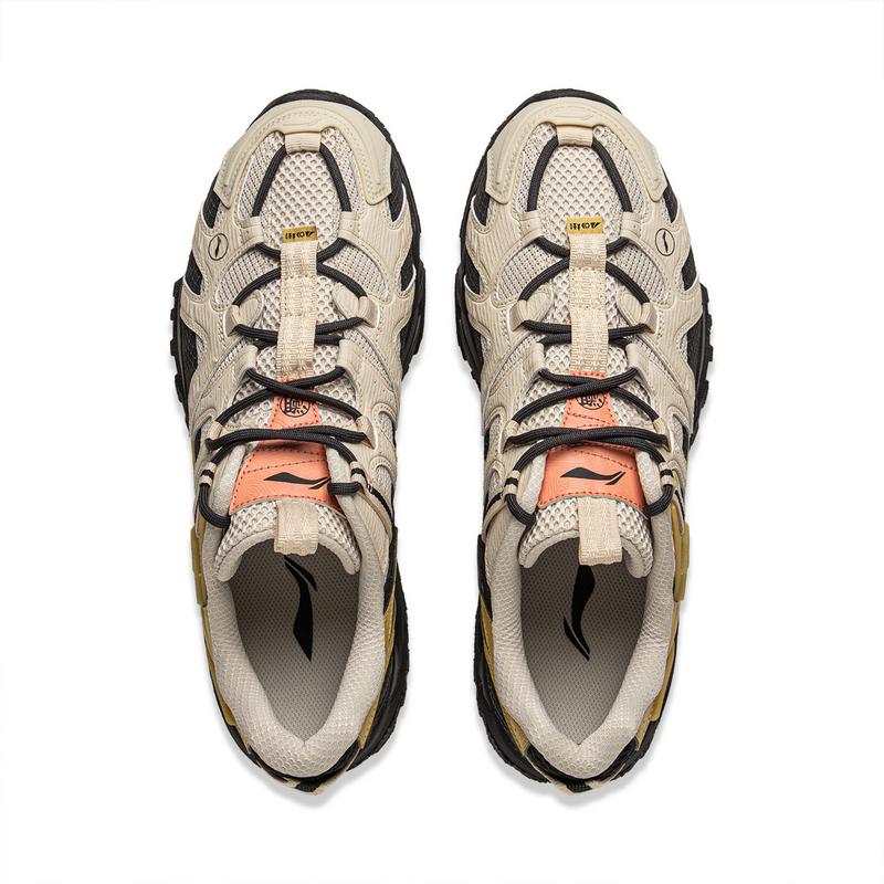 New LiNing CF Tracing, Xingye Slip Resistant And Abrasion Resistant Grip Low Top Hiking Shoes Unisex Oats Black AGLU073-6