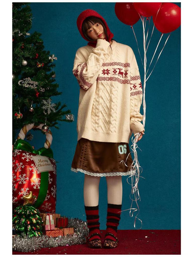 Spring & Autumn Men's Retro Fair Isle Loose Knit Sweater - Couple Style Pullover