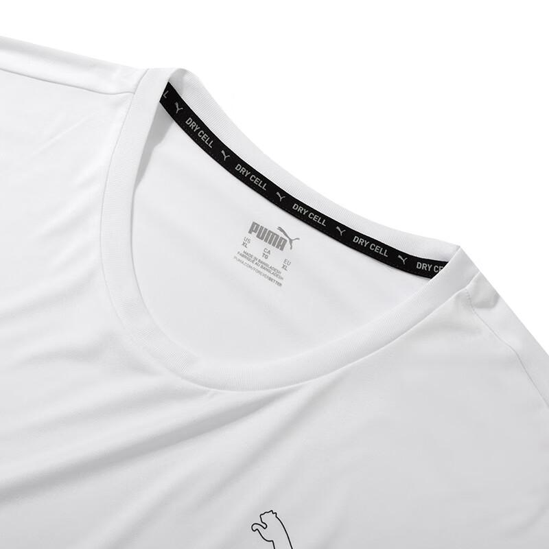 Puma Crew Neck Solid Short Sleeve T-Shirt Men Tops White 587212-02