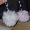 Cute Plush Ball Bowknot Pendant Phone Straps Lanyard Pocket Keychain Strap Backpack Charm Car Key Decoration Chain
