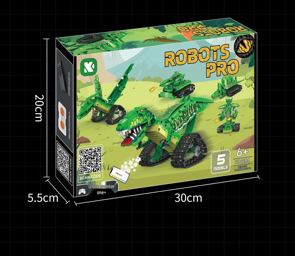 2024 5-in-1 Variable Dinosaur Mecha Building Kit: Mechanical Tyrannosaurus Rex Educational Toy