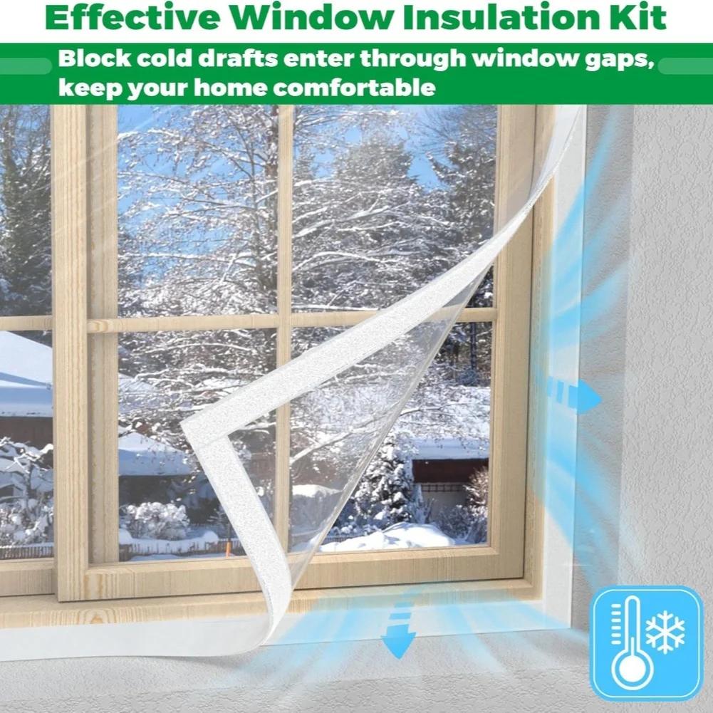 1PC For WINDOWS Transparent Curtains 120*160cm/130*160cm/140*160cm Winter Window Insulation PE Curtains Attic Insulation Cover
