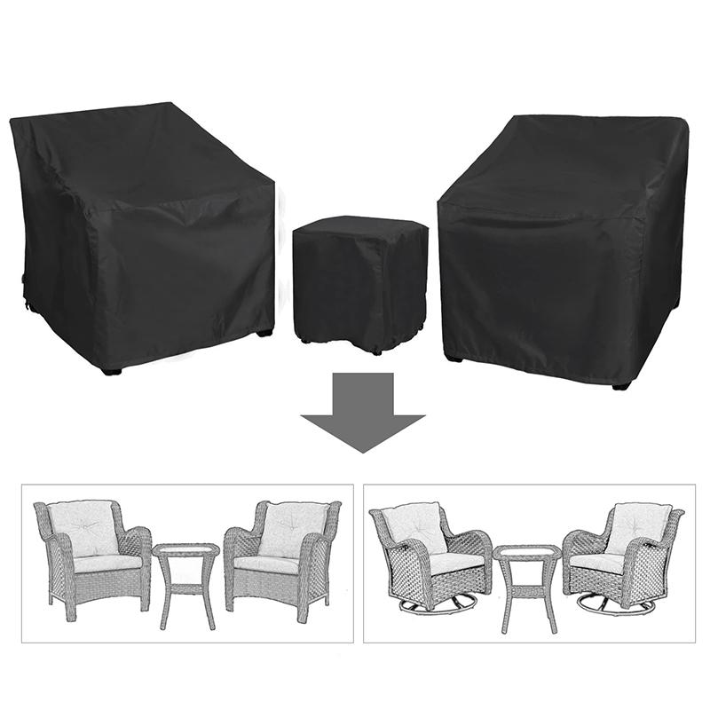 3PC Waterproof Patio Table and Chair Covers Easy Maintenance Heavy-Duty Sofa & Coffee Table Protector All-Weather Material