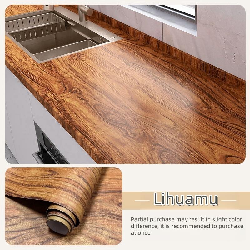 40CM Furniture Renovation Stickers Self-adhesive Wood Grain Stickers Wallpaper Cabinets Wooden Doors Tabletops Wall Sticker
