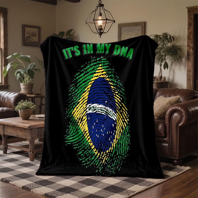 Brazil national football team Print Flannel Blanket Soft Warm Sofa Bed Throw Blanket For Home Office Bedroom