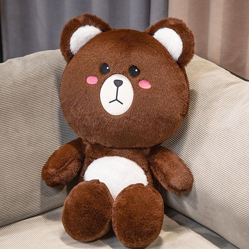 

Cartoon Teddy Dragon Bear Rabbit Plush Toy Cotton Stuffed Doll Childrens Gift коричневий