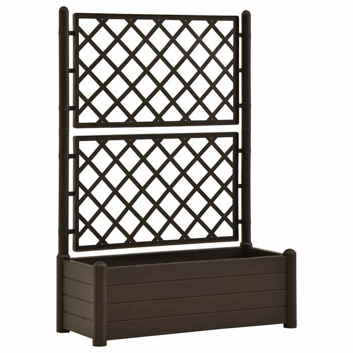 VidaXL Planter with Trellis Raised Garden Bed Flower Box Plant Container Outdoor Patio 313984