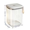 Vacuum Pet Food Storage Container with Top Lid Control, Clear PET Body and Multiple Latches for Controlled Dry Food Storage Between Feedings
