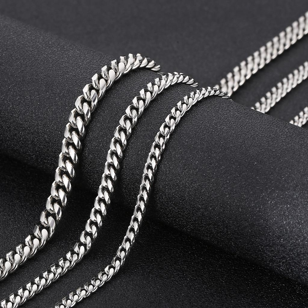KALEN 5/6/8mm Cuban Curb Polished Chain Necklace Men Women Stainless Steel Shiny Jewelry 5/6/8MM Wide Link Chain Accessories