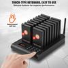 Restaurant-Pager-System, Kabellos 500m Reichweite Aufstell-Warteschlangen-Signal, Gäste-Kunden-Ruf-Piepser mit Vibration & Blinken, 16 Piepser