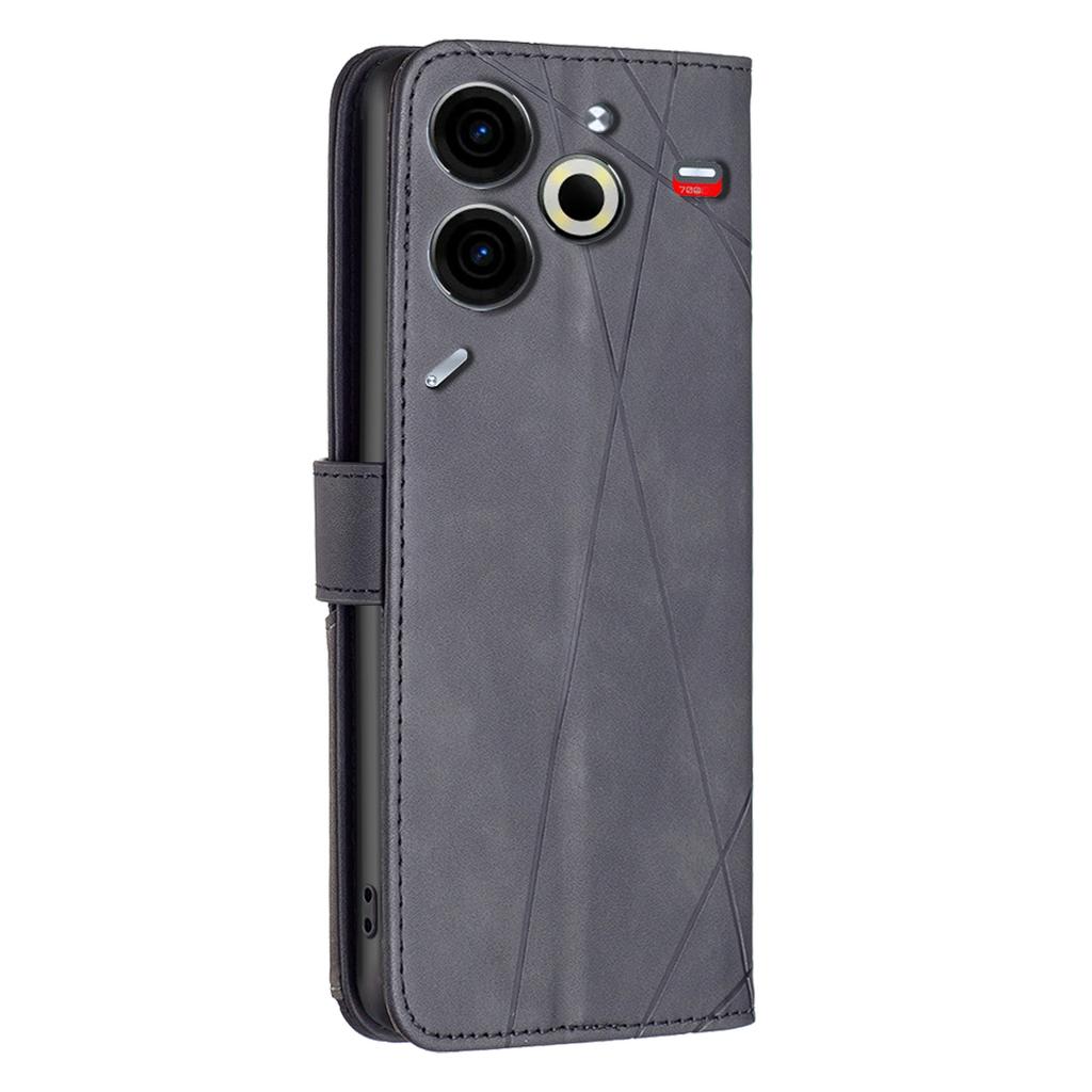 For TECNO Pova 6 Neo Phone Cases Wallet Stand Geometry Imprint Leather Cover