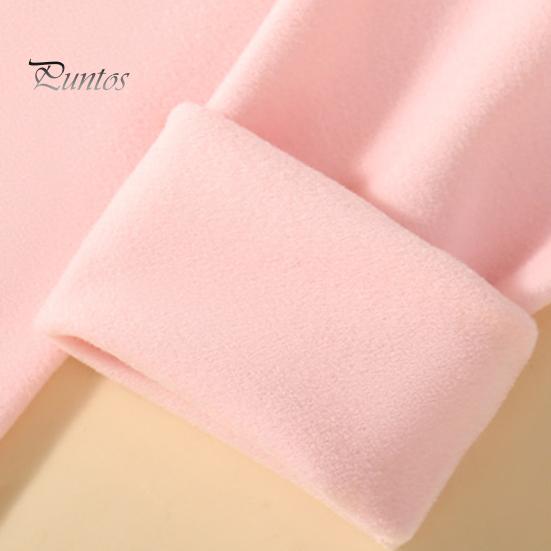 2 Pcs/Set Winter Women Thermal Underwear Set Round Neck Seamless Long Sleeve Warm Thick Double-sided Plush Slim Fit Elastic Lady Cold Weather Pajamas