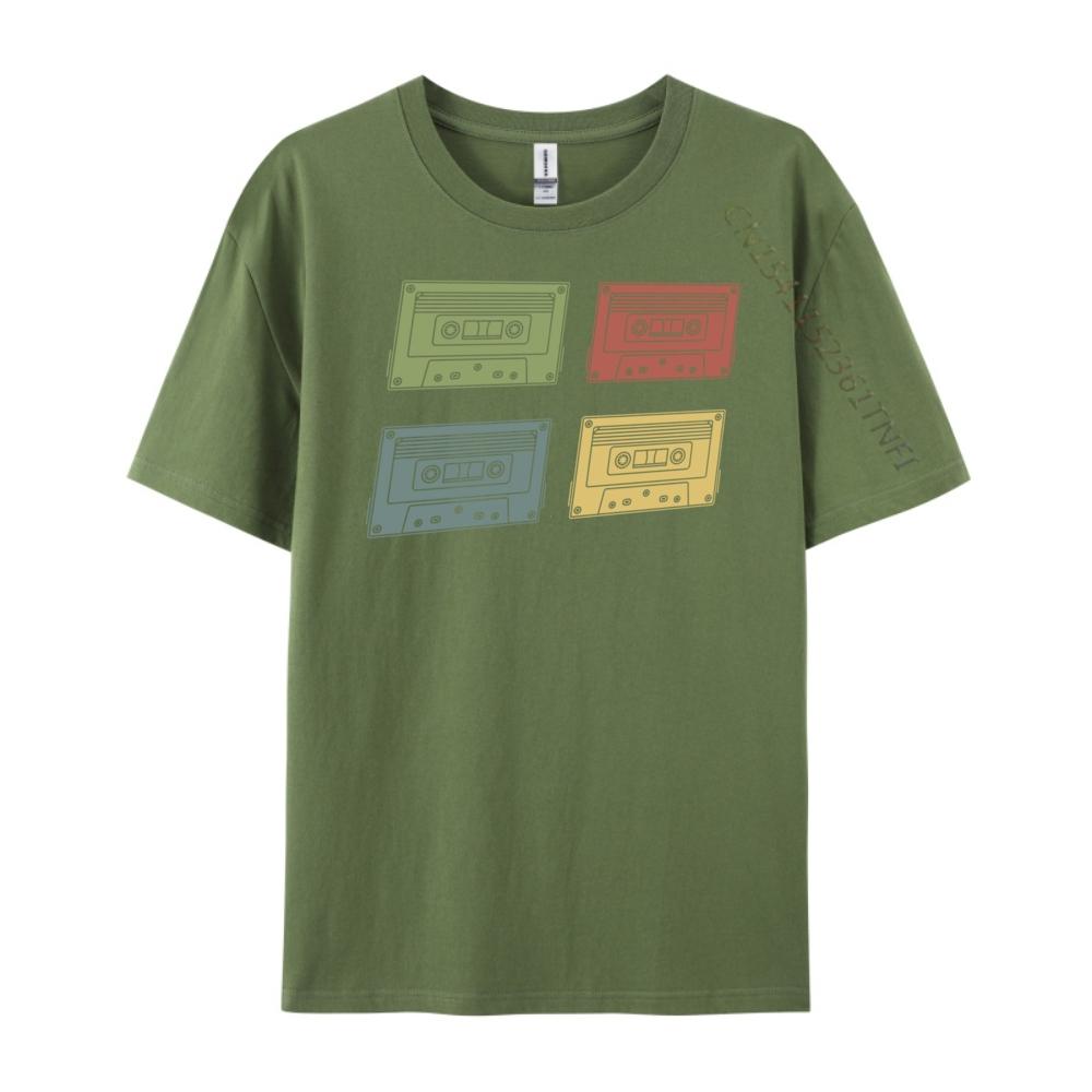 Retro 1980s 80s Music Lover Mixtape Cassette Designer Clothes Unisex Tshirts Unisex Printed Tee Shirts for Men