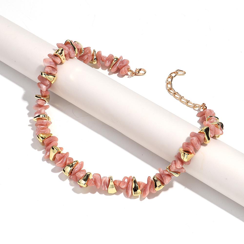Acrylic Irregular Imitation Crushed Stone Beaded Bracelet for Women Boho Multicolored Strechy Bracelets Vacation Jewelry Gifts