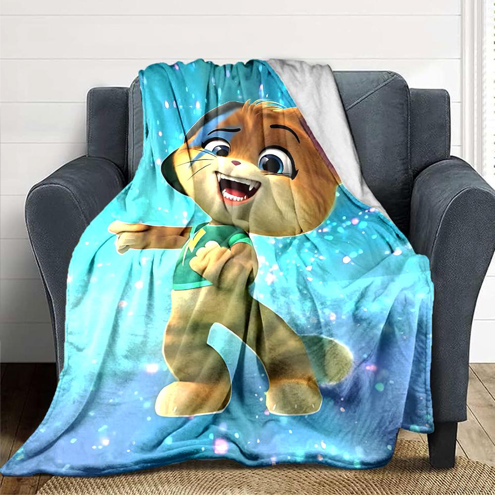 1Pc Cat Adventure Blanket For Couch Bed Plush Cozy Fuzzy Blanket Super Soft Warm Blankets For Fall And Winter 0918266