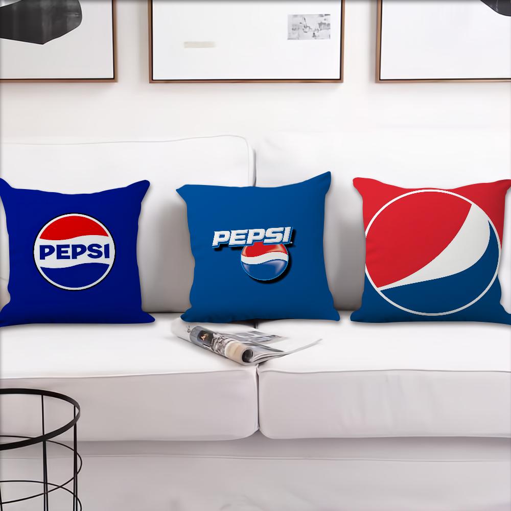 Fashion Art Logo Cushion Cover Living Room Headboard Bedroom Office Cushion Cushion Sofa Nap Time P-pepsi C-cola Pillow Case