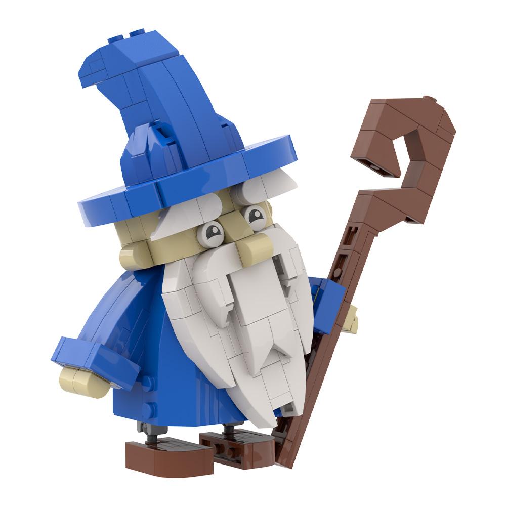 Professional Fishing Unisex White Gobricks Moc Cute Wizard Brickheadz Building Blocks Beard Staff Cute Wizard Bricks Model Toy Gift