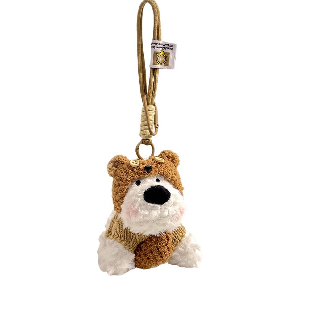 Cute Plush West Highland Bag Pendant Scribbled Puppy Keychain Pendant Cartoon Doll Doll Gift