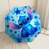 1pz Ombrello Stitch stelle-8 Stecche Rinforzate, Apertura Automatica, Leggero e Resistente, Carino Accessorio Fashion per Esterno, Spiaggia o Uso Casual, Ombrello da Spiaggia