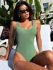 Costum de baie sexy pentru femei la modă Ombre Decupaj Legături laterale Bikini dintr-o singură piesă Îmbrăcăminte de plajă
