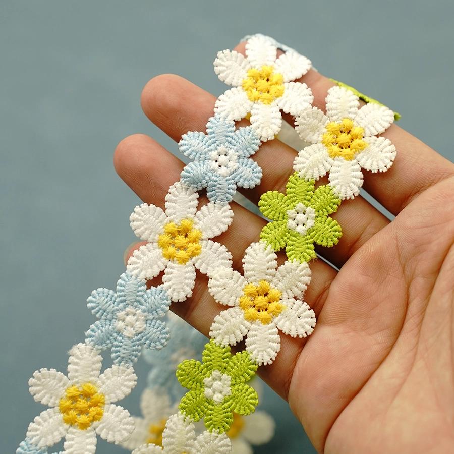 5yard Water soluble sunflower embroidery lace trim diy collar clothing accessories skirt edge decoration lace for sewing clothes