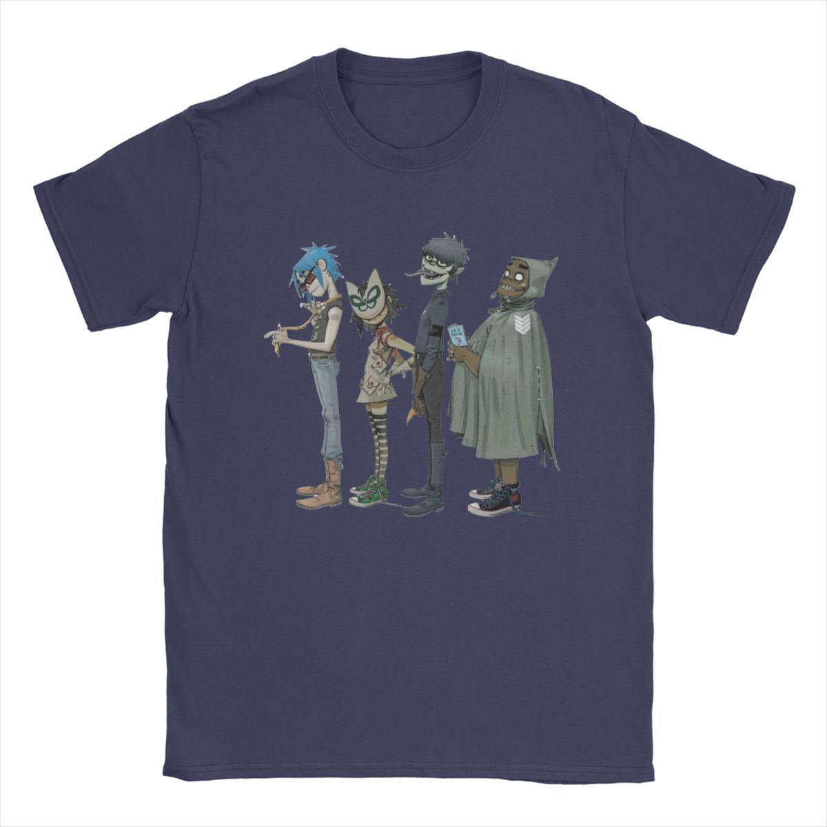 

Gorillaz T-Shirt Men Casual Cotton Tee Shirt O Neck Short Sleeve T Shirt Big Size Clothes XL