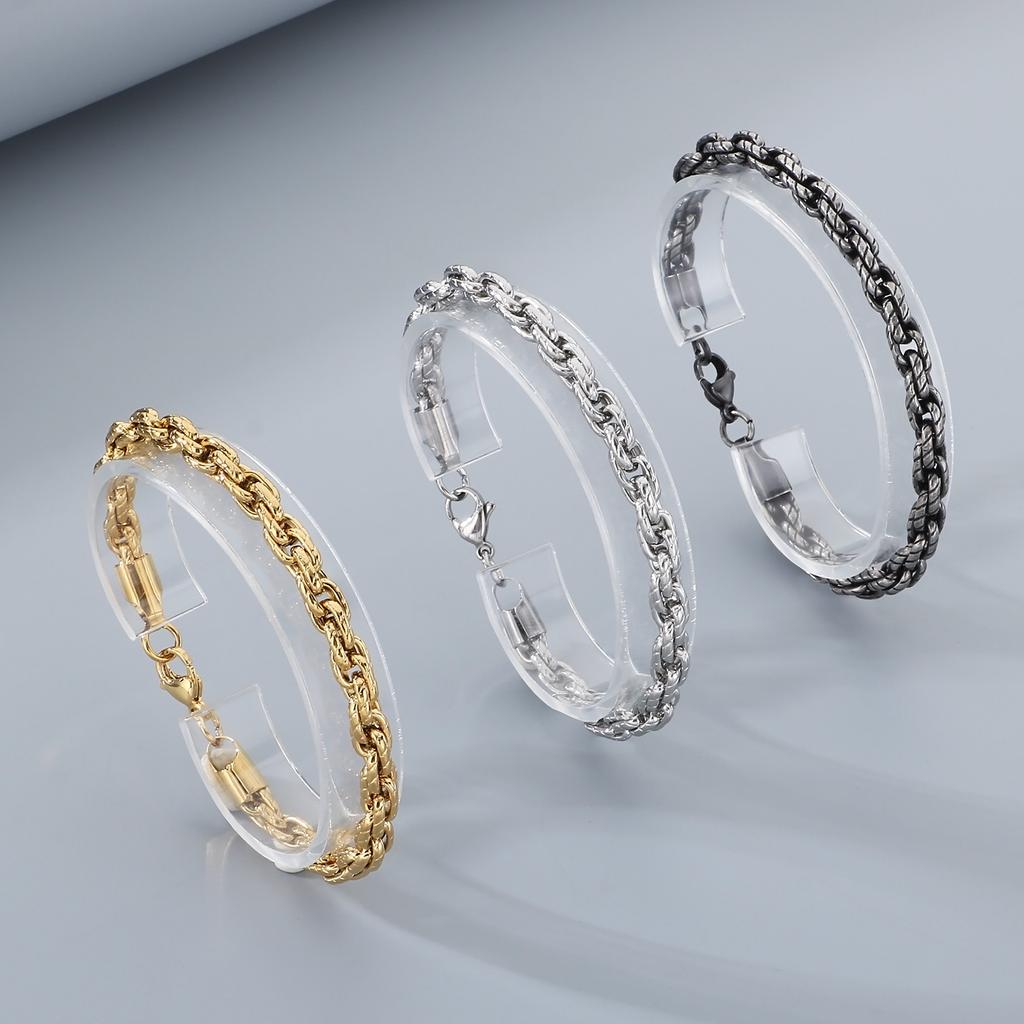 6mm Rope Chain Bracelet for Men - Stainless Steel 304 - KB203612