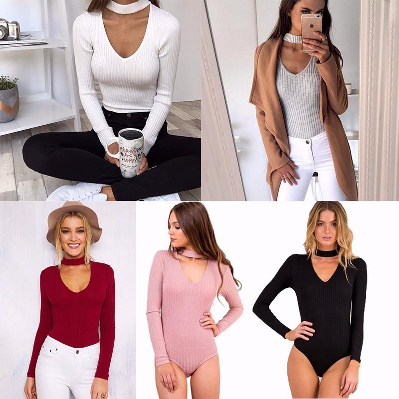 Urban Chic Fall Cotton Ribbed Bodysuit For Women Casual Romper Available Now