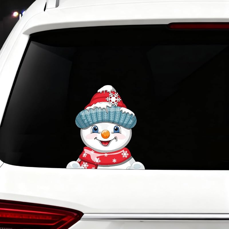 Christmas Decor Elf Peeking Sticker, Car Window Decals Vinyl Waterproof Stickers for Cars Truck SUV Laptop Bumper Car Stickers and Decals (Elf)