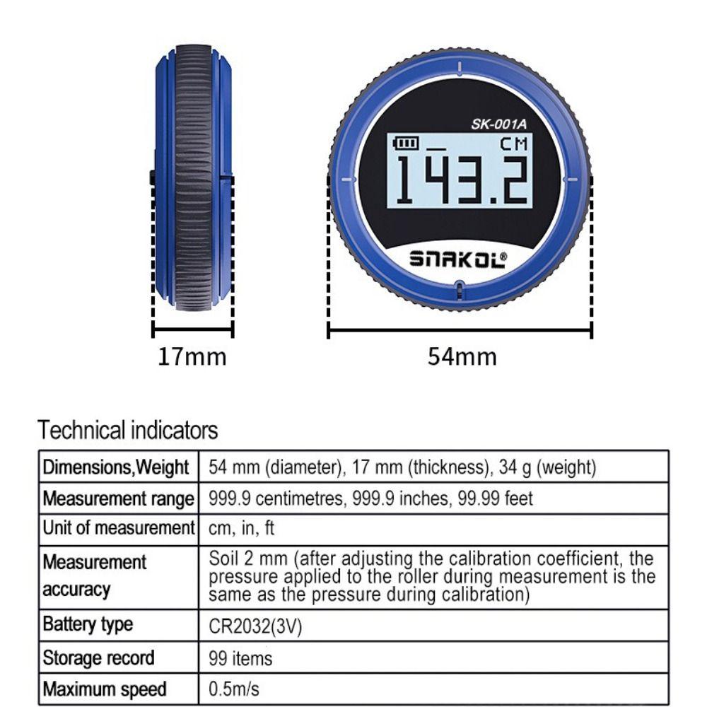 LCD Display Electronic Digital Tape Measure Long Distance Rolling Measuring Tool  Irregular Object