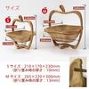 Fujiboeki Folding Bamboo Basket, 27cm Wide x 23cm Deep x 30cm High, 2-Way Trivet, Apple Design, Medium, 28681