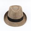 Men's Fedora Jazz Cotton and Linen Pure Hat Dad Hat Imitation Linen Sun Visor Sun Hat White Hat Wedding Fedora Hat
