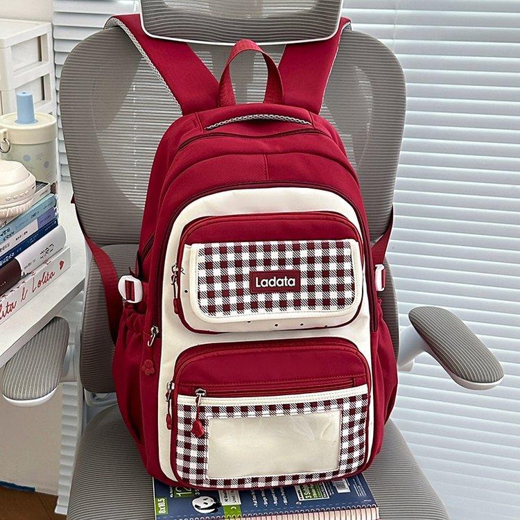 Schoolbag new schoolbag female junior high school students high value ins cute Korean dopamine primary school students large capacity backpack