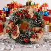 1pc Christmas Wreaths for Front Door, Xmas Decorations Winter Wreaths Home Decorative Wreath with Flowers Pine Cones for Party