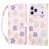 For iPhone 17 Pro Max Case RFID Blocking Flower Leather Phone Cover with Wrist Strap