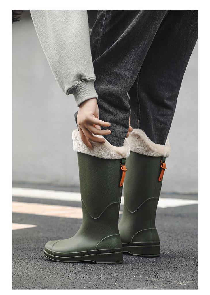 Unisex High-Top Waterproof Rain Boots - Lightweight, Non-Slip, Long Rubber Overshoes for Outdoors