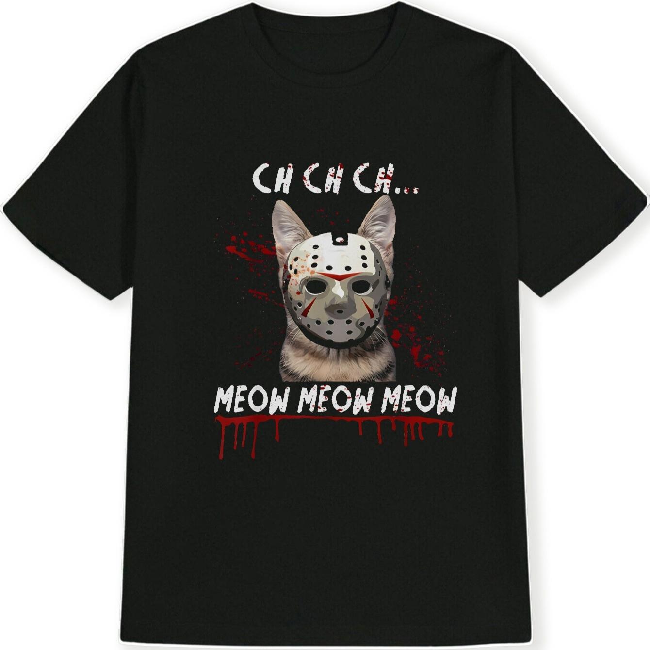 

Horror Movie Mask Killer Cat Print TShirt 100 Cotton ONeck Short Sleeve Summer Casual Mens Tshirt Streetwear S