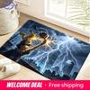 Ash Ketchum and Pikachu with Pokeball City Lightning Print Non-Slip Doormat Soft Floor Mat