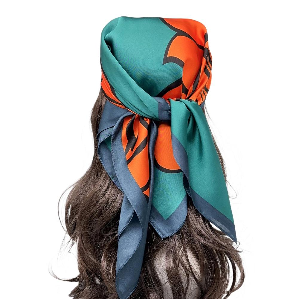 Women Headband Scarf Silk Square Shawls and Wraps Neck Hair Tie Band Beach Hijab Kerchief Head Bandana Female Foulard 70cm