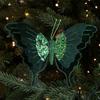 Velvet Christmas Flower Double Simulation Glitter Christmas Decorations Exquisite Sequins Flocking Artificial Tree Decor